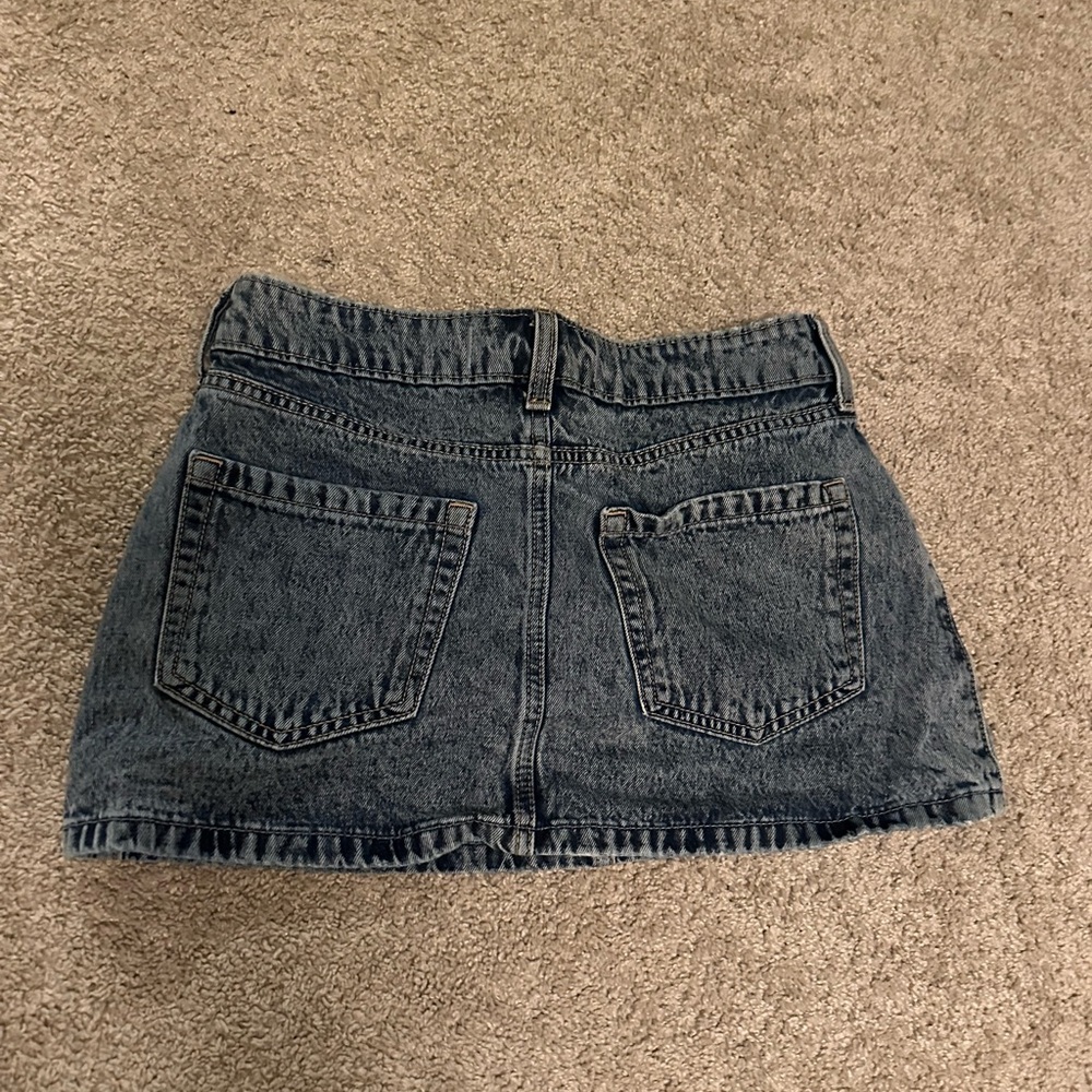 Hollister Mid Waist Denim Skirt (Shorts Underneath) - Blue